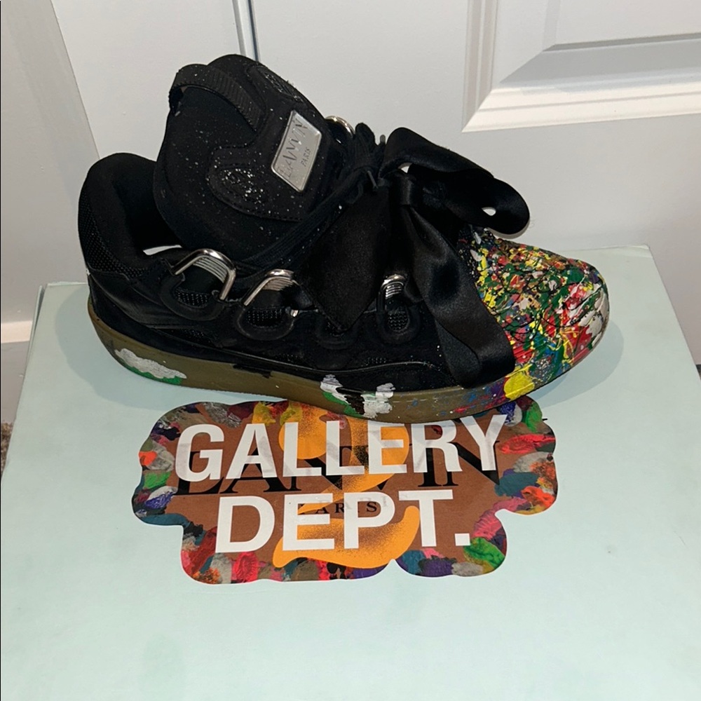 Gallery Dept Black Sneakers with Vibrant Pattern